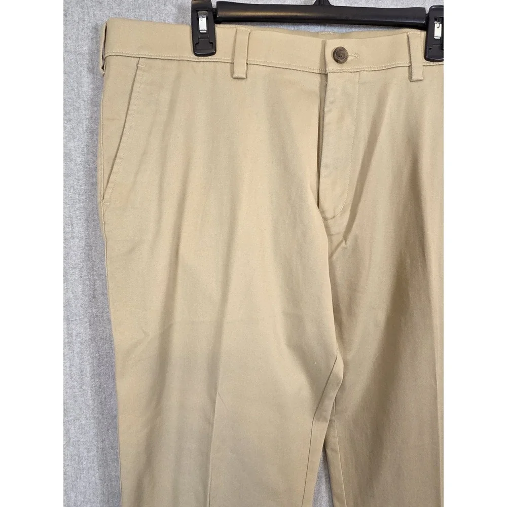 Haggar Straight Fit Men's 42x29 Sustainable Stretch‎ Chino Pants Flat Front NEW